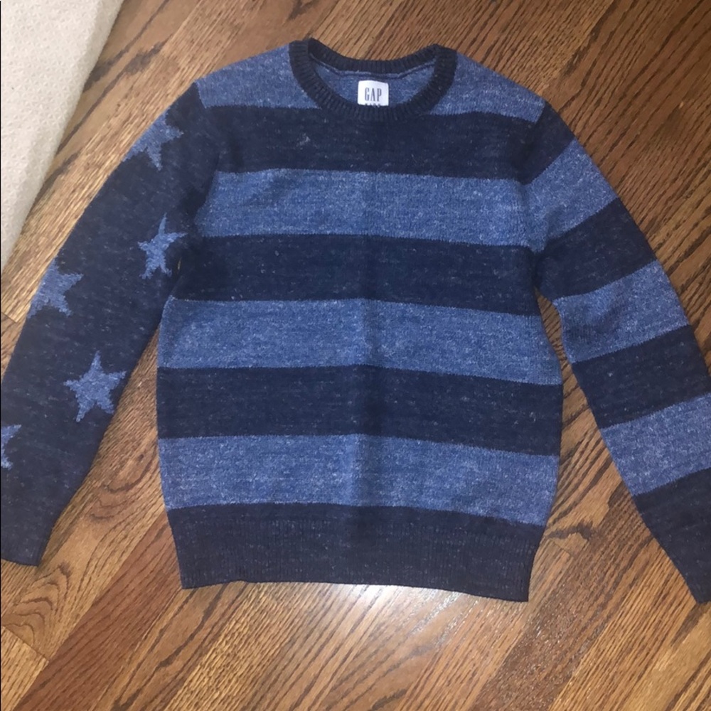 Gap Navy blue star and stripe sweater